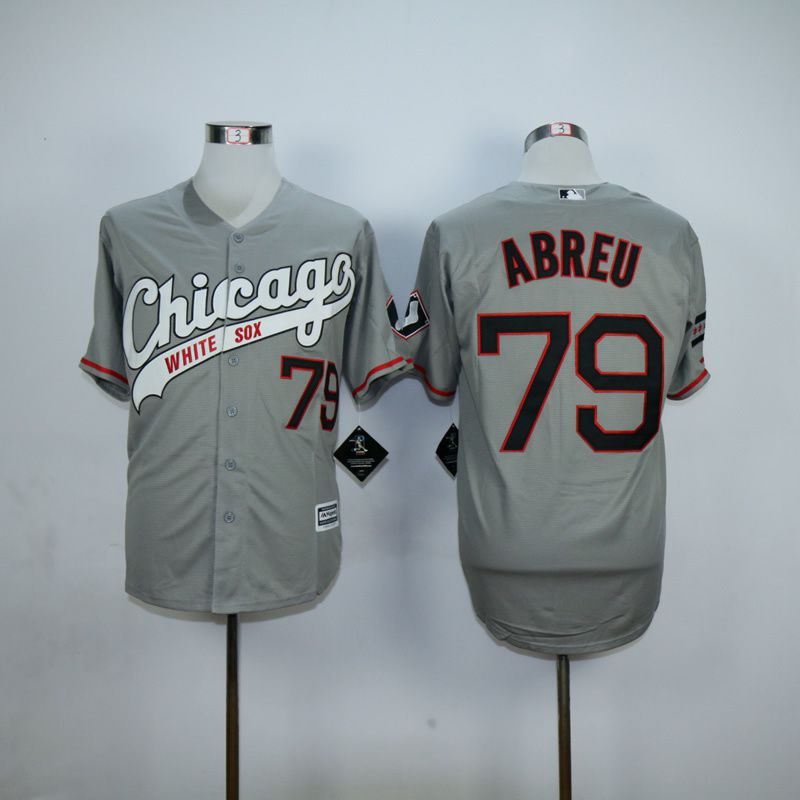 Men Chicago White Sox 79 Abreu Grey MLB Jerseys